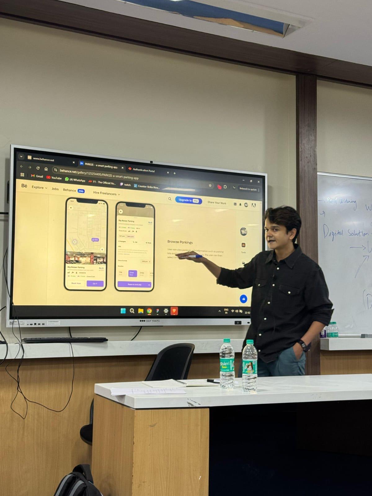 Presenting design work at the lecture