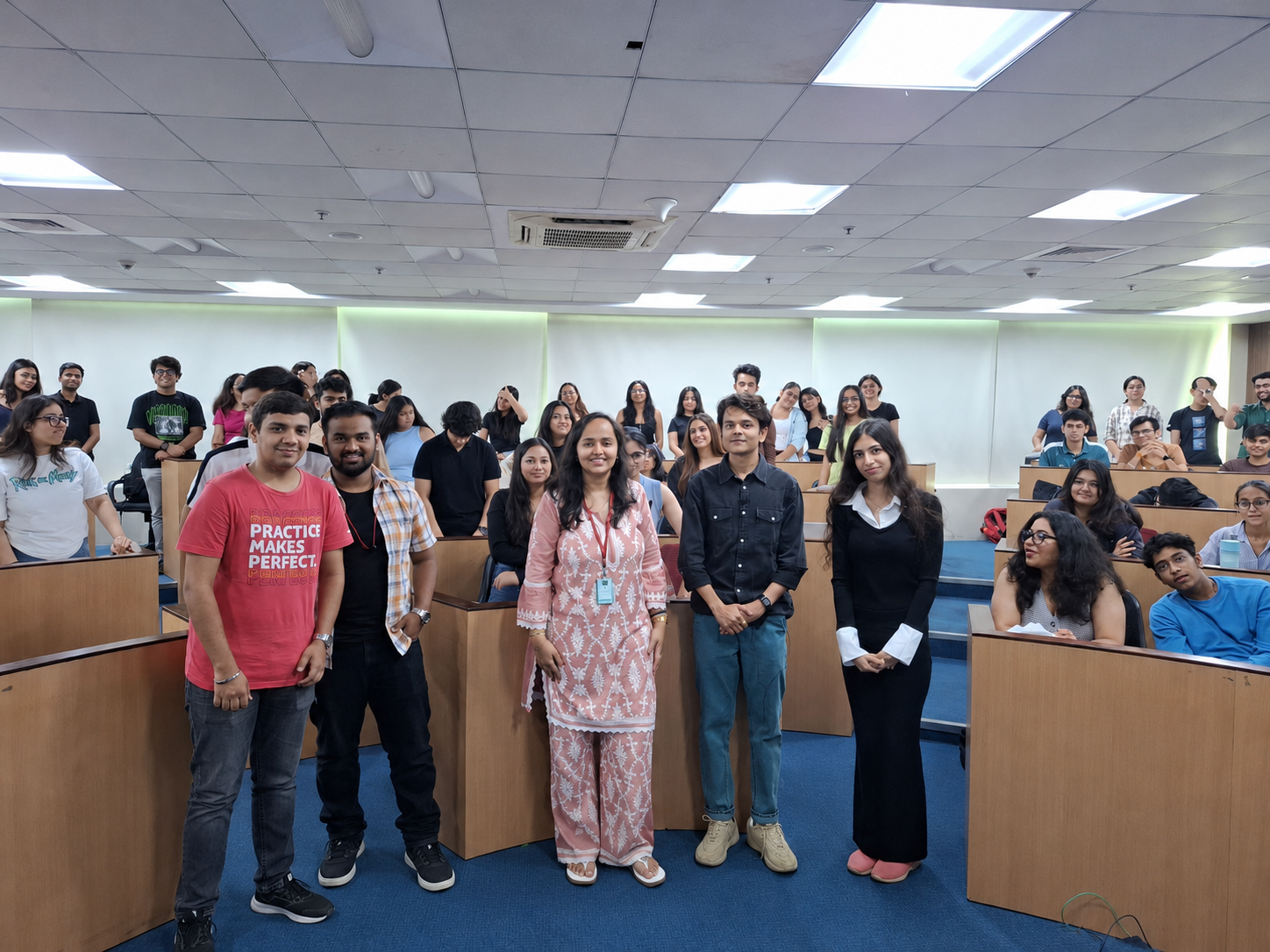 With the faculty and students after the lecture